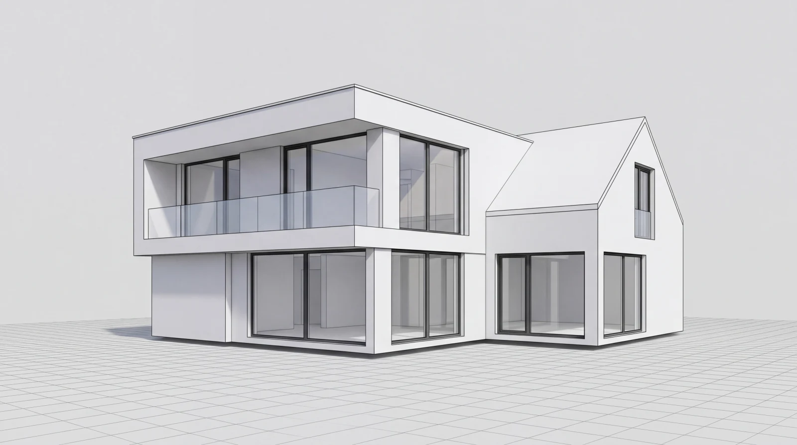 Schlüsselfertiges Wohnhaus von SOBAU als 3D-CAD-Render - vom Fundament bis zur Übergabe